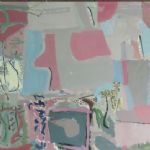 OLIVER SOSKICE - Paintings Dark pink interlocking shapes