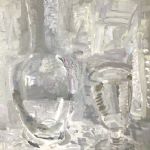 Silver flask old wine glass - 