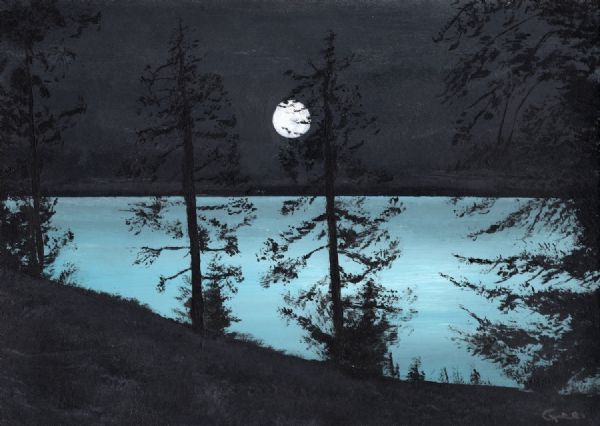 Christopher Gee, Glowing Sea with Distant Moon