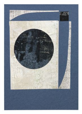 Daisy Cook, Dark Blue Collage with Black Circle