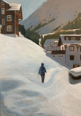 Snow Scene #5 (2021), Acrylic on paper