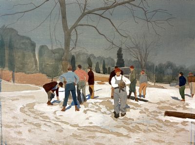 Snow Scene #8 (2021), Acrylic on linen