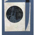 Daisy Cook, Dark Blue Collage with Black Circle - 